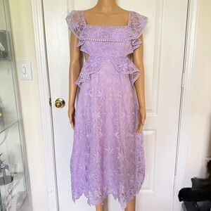 Lavender‎ Lace Midi Dress Small BNWT